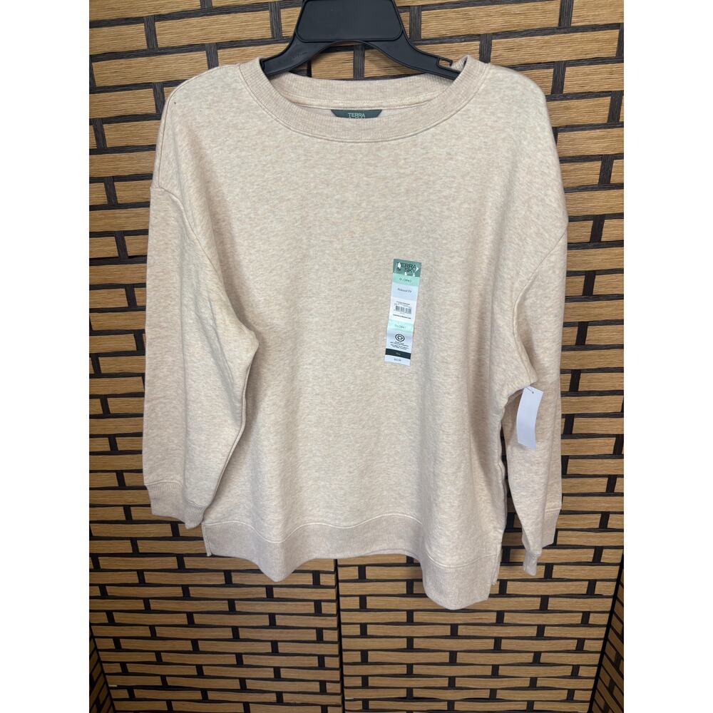 Terra And Sky Tan Relaxed Fit Sweatshirt Size 0X‎